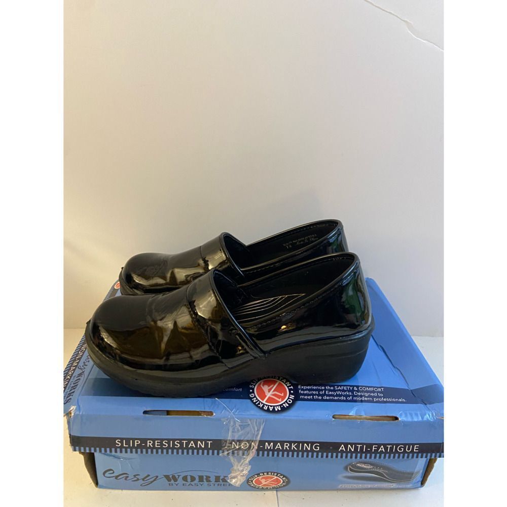 Easy Works Street black‎ patent  shoes 7m new
